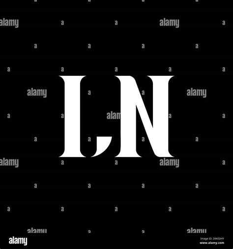 Ln L N Letter Logo Design Initial Letter Ln Uppercase Monogram Logo White Color Ln Logo L N