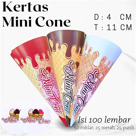 Jual CETAK KEMASAN ES KRIM CONE MINI JUAL KEMASAN CONE KECIL