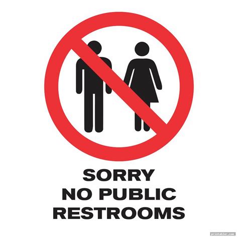 No Public Restroom Sign Printable - Gridgit.com