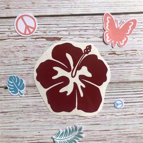 Hibiscus Flower Vinyl Decal Car Sticker Etsy