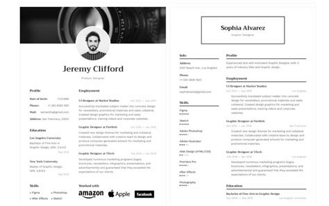 20 Best Figma Resume And Cv Templates Design Shack