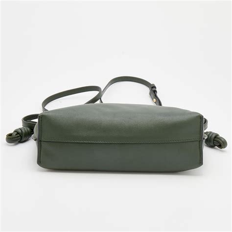 Loewe Olive Green Leather Flamenco Clutch For Sale At 1stdibs