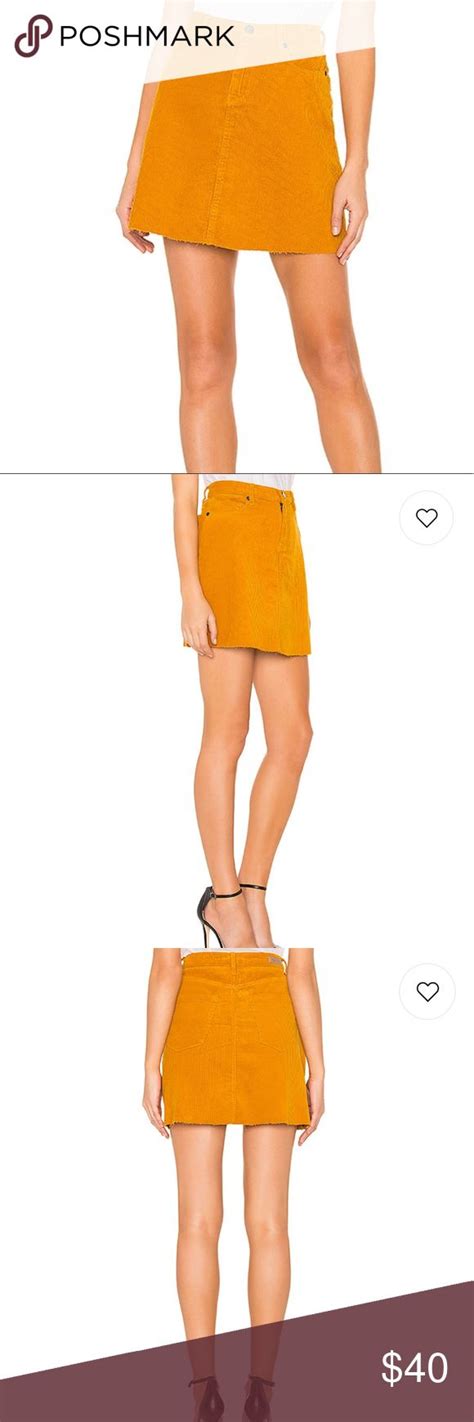 BLANK NYC High Rise Corduroy Skirt In Marigold Nyc Skirt Corduroy