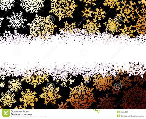 De Abstracte Gouden Winter Met Sneeuwvlokken EPS 10 Vector Illustratie