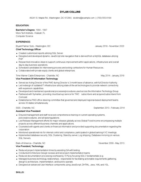 Chief Technology Officer Resume Examples and Tips - Zippia