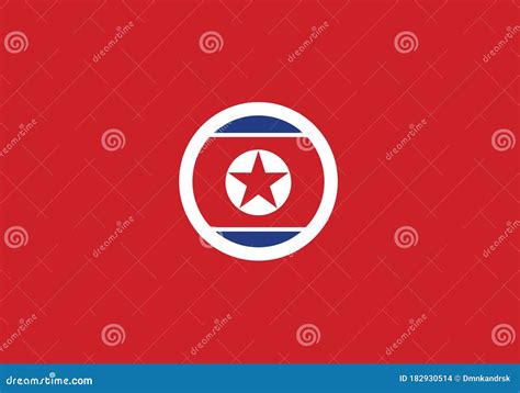 North Korea National Flag Circle Shape Stock Vector Illustration Of