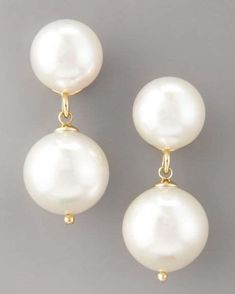 Majorica White Pearl Drop Earrings In White Pearl Lyst