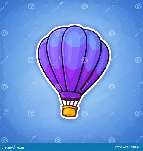 Sticker Of Hot Air Balloon Stock Vector Illustration Of Print