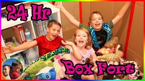 24 Hour Box Fort Challenge In Our Ultimate Box Fort Bedrooms Steel