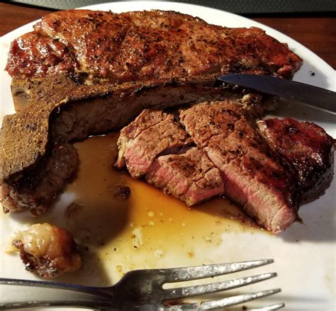 [i Ate] A Reversed Seared Smoked Porterhouse R Food