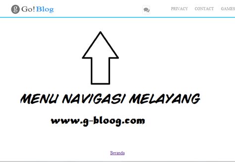 Membuat Menu Navigasi Melayang Di Atas Blog