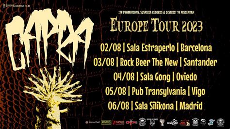 Capra Tour (Louisiana/Metal Blade) In August | ITP Promotions