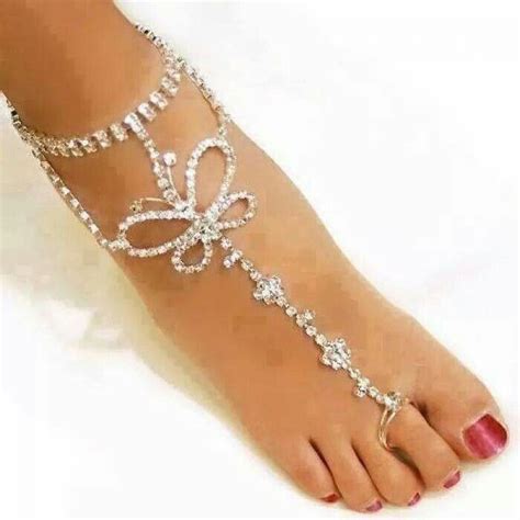 Pretty Ankle Bracelet With Toe Rung Foot Jewelry Beach Foot Jewelry