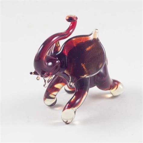 Glass Elephant Figurine Blown Glass Elephant Figurine Etsy