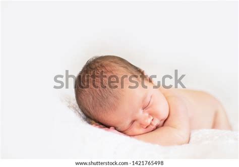 Naked Newborn Girl Sleeping On White Stock Photo Shutterstock