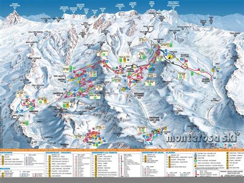 Champoluc Comprensorio Sciistico Mappa Piste Sci Monterosa Ski