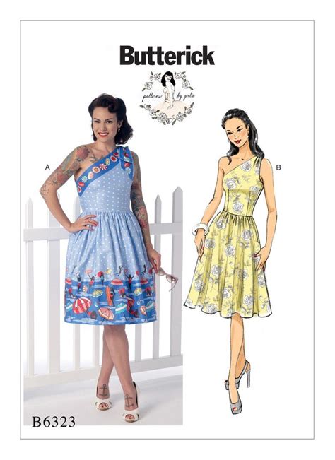 Sewing Pattern For Misses One Shoulder Dresses Butterick Etsy