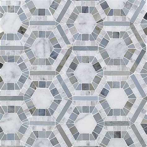 Cosmos Carrara Moonstone Hexagon Marble Tile Hexagon Tile Floor