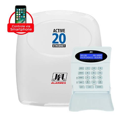 Central Alarme JFL Ethernet Active 20 Acesso Via Aplicativo Celular