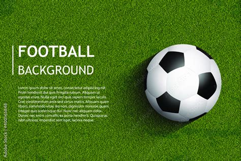 Soccer Or Football On The Field Sport Background With Copy Space