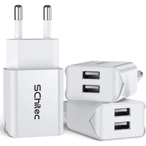 Chargeur Usb 5V 2 1A Chargeur Secteur Usb 2 Ports Adaptateur Chargeur