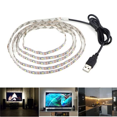 DC 5 V Tiras USB LED 2835 Branco Quente Tira Conduzida De Luz TV Fundo