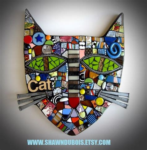 Cat Mixed Media Mosaic Stained Glass And Polymer Clay Mosaic Mosaic Stained Mosaic Glass