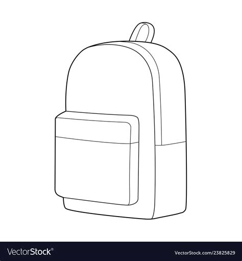 Backpack Fashion Flat Technical Drawing Template Vector Image