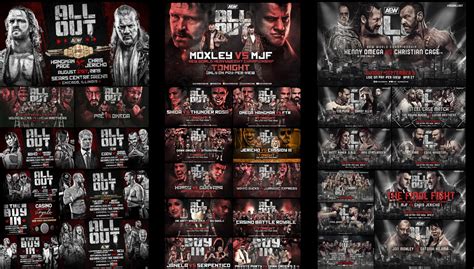 Aew All Out And Match Card Comparison R Squaredcircle