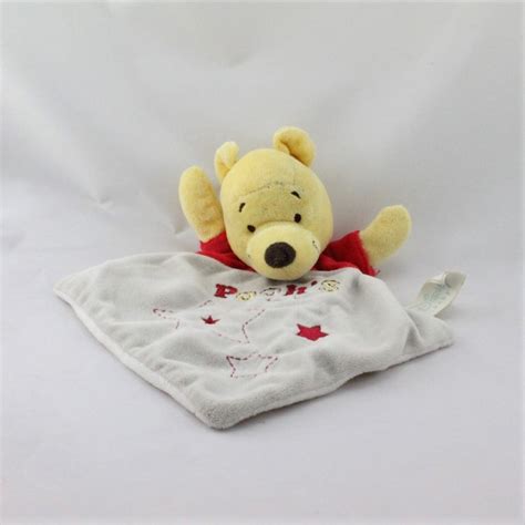 Doudou Plat Winnie L Ourson Rouge Gris Toiles Brod Es Disney Baby