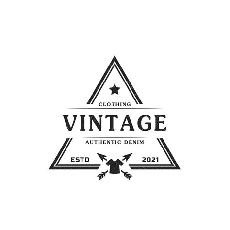 Classic Vintage Retro Label Badge For Clothing Apparel Triangle Logo