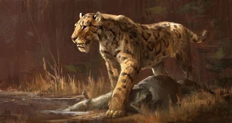 Megantereon, Jon Kuo on ArtStation at https://www.artstation.com/artwork/8nBJO | Rare animals ...