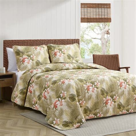 Tommy Bahama Home Tommy Bahama Tropical Orchid Green Cotton Reversible