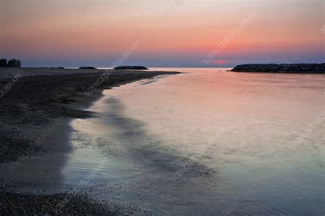 Sunset On Lake Erie At Presque Isle Stock Image C0429757 Science