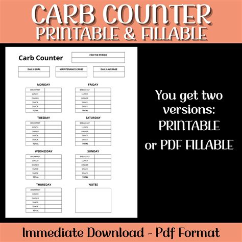 Carb Counter List