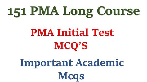 Pma Long Course Pma Initial Test Preparation Pma