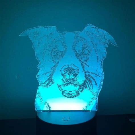 D Chien De Berger Lampe Illusion Optique Led Veilleuse Optiques