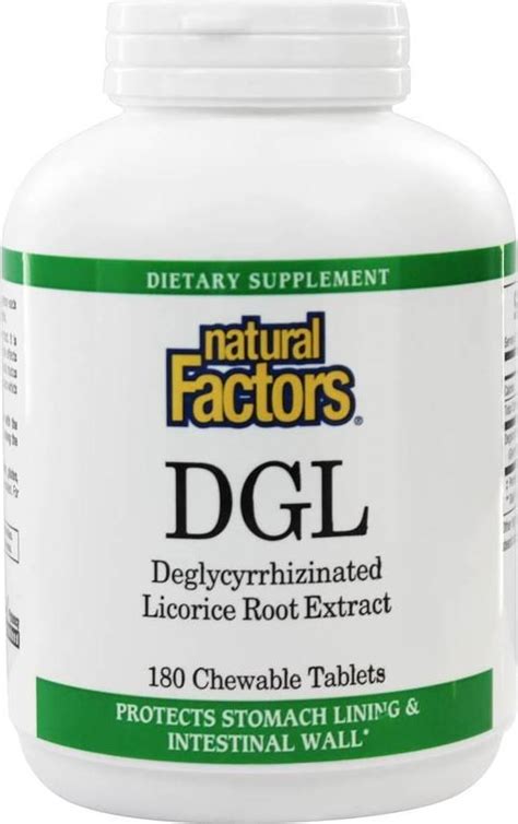 Natural Factors DGL Deglycyrrhizinated Licorice Root Extract 180 ...