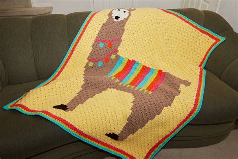 No Prob Llama C2C Crochet Afghan PATTERN Llama Crochet Cute Etsy