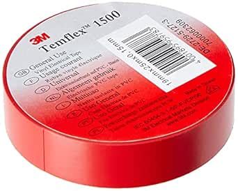 3M TEMFLEX150019X25RD Ruban Isolant Temflex 1500 Rouge L X L 25 M X