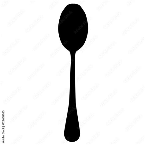 vertical black spoon silhouette vector illustration Stock Vector ...