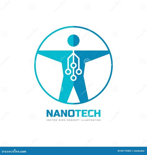 Nanotech Vector Logo Template Concept Illustration Human Nano