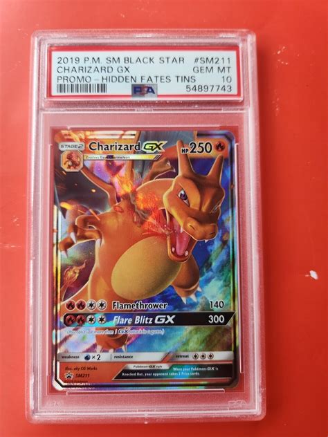 Pokemon Hidden Fates Charizard Gx Black Star Promo Card Sm