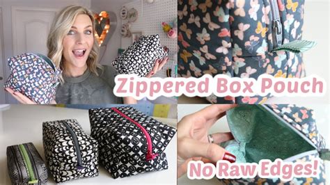 Zippered Box Pouch Sewing Tutorial No Raw Edges 3 Sizes YouTube