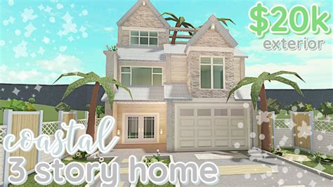 Coastal Bloxburg House Build 2 Story Exterior With Voice Youtube