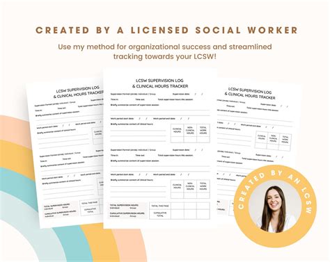 Lcsw Supervision Tracking And Clinical Hours Log Printable Digital