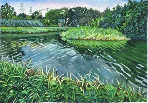 Lujiaoxi Artificial Wetland 鹿角溪人工溼地 Painting by Huey Chih Ho Saatchi Art