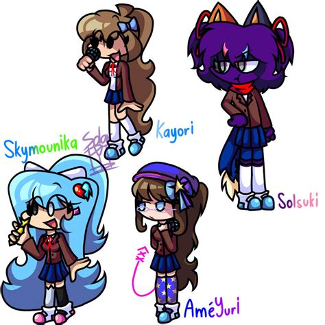 (FNF, DDLC) Me and my friends as the Dokis by SolarPYT on DeviantArt