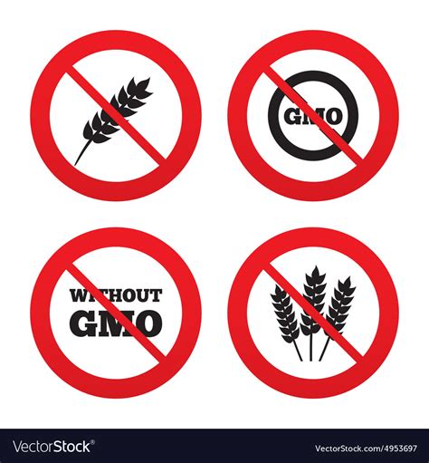 Agricultural Icons Gmo Free Symbols Royalty Free Vector