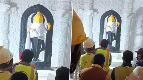 Agency News First Photo Of Lord Ram Idol Covered In Veil Placed